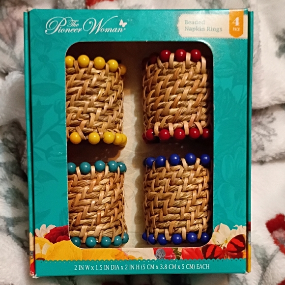 The Pioneer Woman Other - New In Box The Pioneer Woman Colorful Beaded Napkin Rings